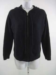 COUSIN JOHNNY Black Zip Up Long Sleeve Sweater Sz M  