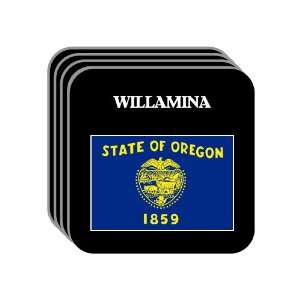 US State Flag   WILLAMINA, Oregon (OR) Set of 4 Mini Mousepad Coasters