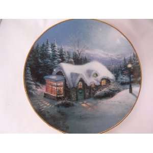  Thomas Kinkade Christmas Plate Collectible ; Silent Night 