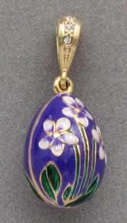 Purple Egg Pendant, Sterling Silver, Gold Plated & Swarovski Crystal 