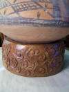 Antique Chinese Vase on Carved Hard Wooden Stand  