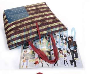 USA styles pu leather flag lady girl handbag shoulder bag message 