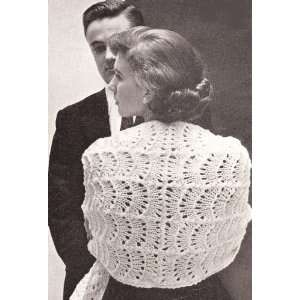 Vintage Knitting PATTERN to make   Knitted Lace Stole Shawl Evening 