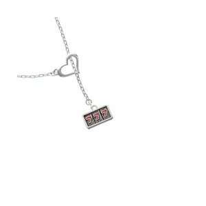  Lucky 777 Heart Lariat Charm Necklace [Jewelry] Jewelry