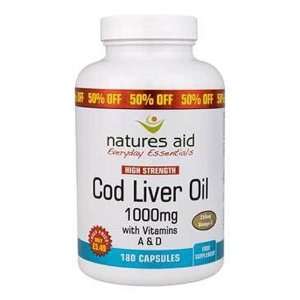 Natures Aid High Strength Cod Liver Oil 1000mg with 