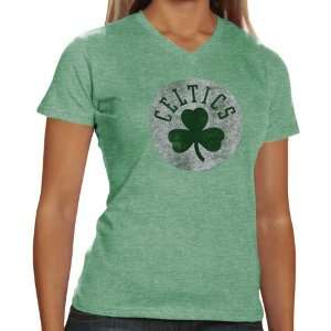  Boston Celtics Womens Big Better Logo Tri Blend V Neck T 