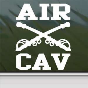  AIR CAV Army Cavalry Sabers White Sticker Laptop Vinyl 