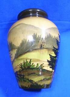 Antique German Wood Carved Black Forest Vase  