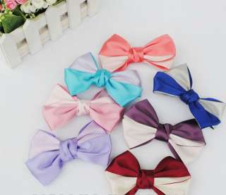 Wholesale jewelry lots 9X Colors Bowknot Ribbon Hair Clips Hairpin 