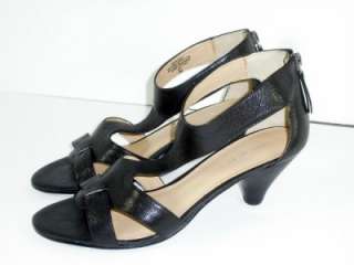 Nine West Anya 8 M Black Strappy Leather Womens Shoes  