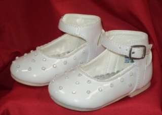 Baby Girl White Leather Patent Dress Shoes/Wedding/254/Z 2 3 4 5 6 