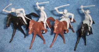 MARX Civil War Cavalry 4 figures w/ 4 horses 1/32 gray  