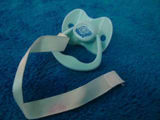 PLAY ALONG CABBAGE PATCH KIDS CPK DOLL BLUE PACIFIER PINK SATIN RIBBON 
