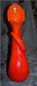 ROYAL HAEGER #483 Cobra Vase ORANGE Mint Gorgeous Collectible ART 