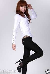 Women Sexy Candy Colors Leopard edge Pencil Pants Slim Fit Skinny 