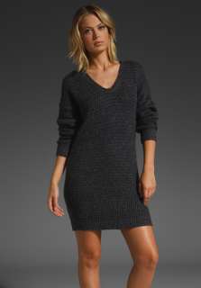 THEORY Avelina Airmax Sweater Dress in Charcoal and Black at Revolve 