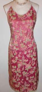 LAUNDRY Pink Floral Silk Halter Dress LOVELY12  
