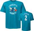 Larry Johnson Teal Majestic Hardwood Classic Name and Number Charlotte 