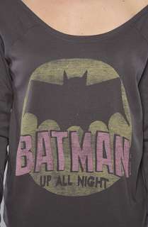 Junkfood Clothing The Batman Up All Night Off Shoulder Raglan 