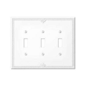 Creative Accents Richmond 3 Gang White Toggle Wall Plate 6PRW103 at 