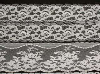 LOT 5 YARDS WHITE LACE CHOICE 2 1/2 5/8 GALLOON TRIM SCALLOP EDGE 