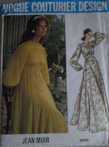   70s Vogue Pattern 2664 Sewing Misses Dress Couturier Design Jean Muir