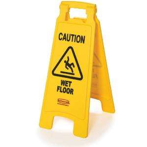 Rubbermaid Commercial25 in. x 11 in. Plastic 2 Sided Caution Wet Floor 