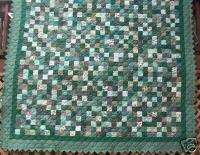 California King size Patchwork Quilt Green  