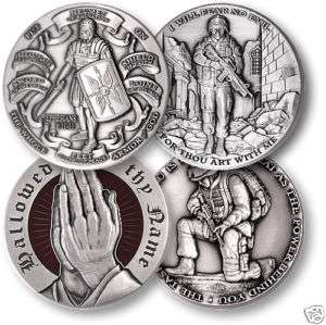CHRISTIAN SOLDIER SET OF 4 ARMOR OF GOD CHALLENGE COINS  