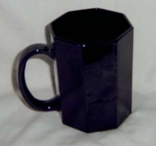 Arcopal Arcoroc France Octime Octagonal Black Mug  