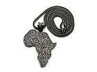 ICED OUT LG Africa Map Pendant w/BK Franco Chain