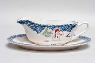 manufacturer thomson pottery pattern snowman piece gravy boat with 