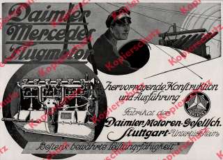 orig Reklame Daimer Motoren Luftwaffe Pilot Flugzeug Mercedes 