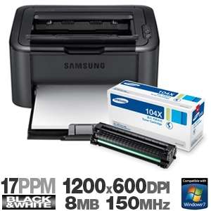  ML 1665 Black and White Laser Printer & Samsung MLT D104X Black 
