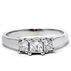 50 Ct Princess Cut Diamond Engagement Ring 14K Gold 3 Stone Past 