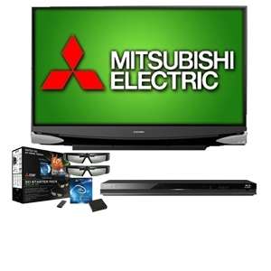 Mitsubishi WD65638 65 3D Ready Home Cinema DLP TV & Mitsubishi 3DC 