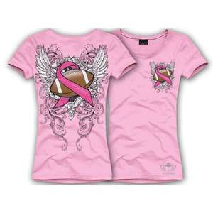 KATYDID Breast Cancer PINK Ribbon FOOTBALL Shirt PINK 3XL  