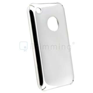 Silver Chrome Hard Shell Snap On Case Skin Cover For Apple iPhone 3GS 