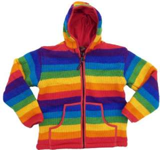 Regenbogen Jacke aus Wolle / Wolljacken