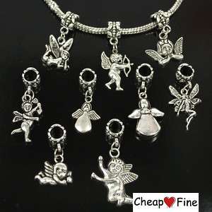 lots 30pcs Tibetan Angel Fairy DANGLE Charms Bead  