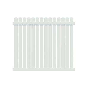  ft. x 7 ft. Wide White Vinyl Semi Privacy Fence Panel  DISCONTINUED