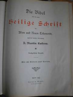 Luther Bibel von 1899 mit 252 Bildern und Karten in Bayern   Meitingen 