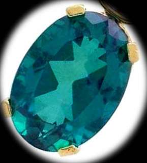 NATURAL 5.20 carats BLUE ZIRCON PENDANT 14K GELLOW GOLD  