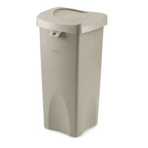 Rubbermaid Commercial Products Untouchable 23 gal. Beige Trash Can 