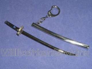 Japan Ninja Sword & Scabbard Model Metal Key Chain KeyRing Bag Charm 