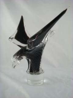 FM Marcolin Sweden Art Glass Crystal Eagle Sculpture  