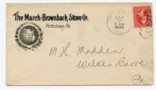 Pottstown PA Brownback Stove Co 1895 Advertising cover. Make multiple 