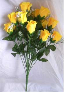   Long Stem Silk Rose Buds Wedding Bouquet Centerpiece Roses Flowers