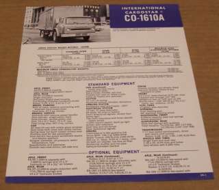 International 1972 IH Cargostar CO 1610A Truck Brochure  