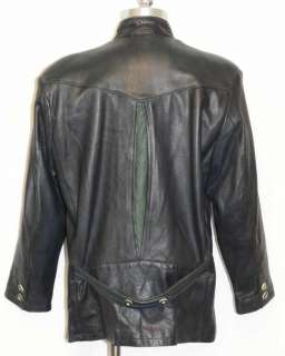 BLACK LEATHER German Western Dress JACKET Coat 40 14 L  